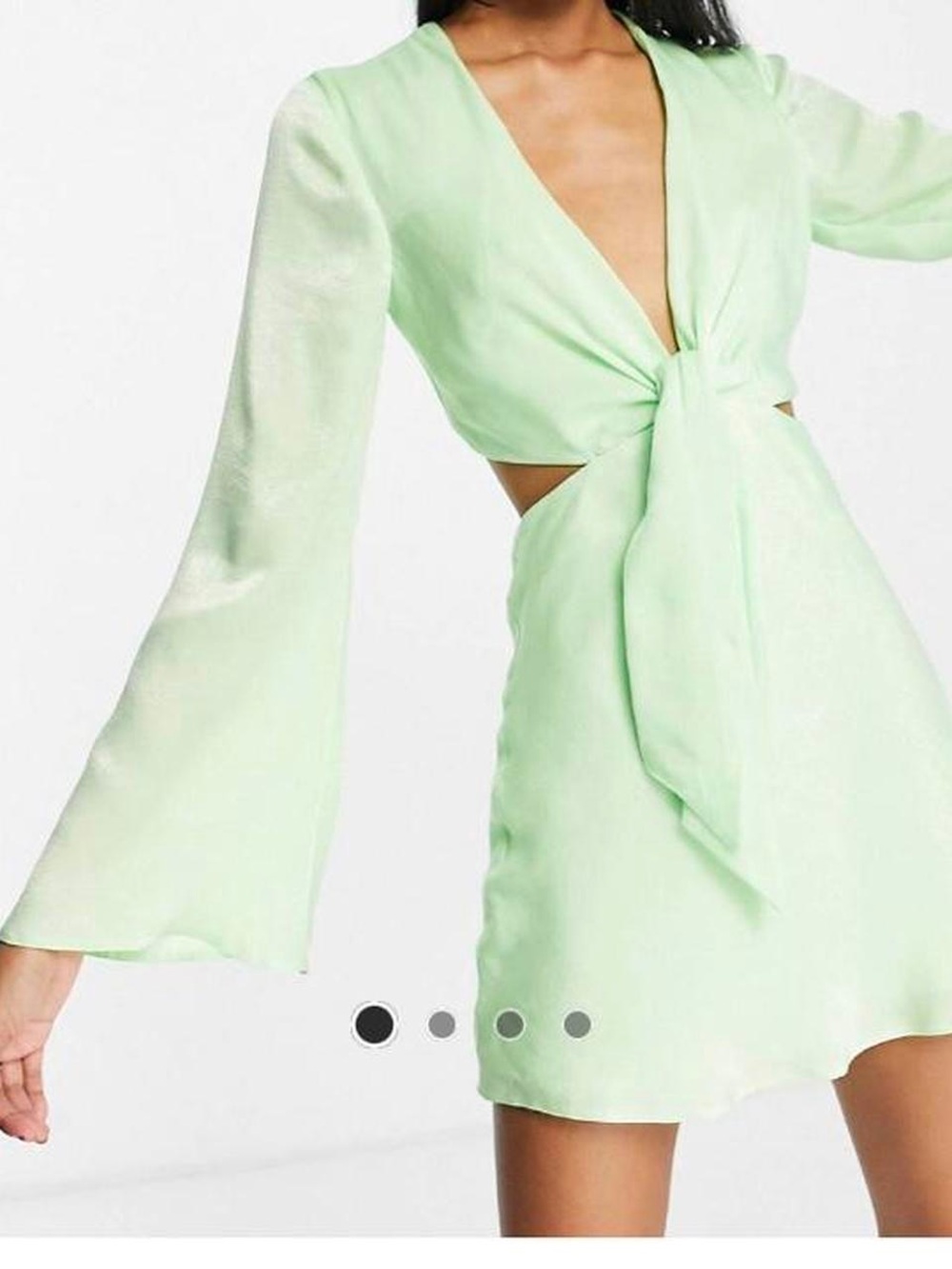 ASOS Mint Green Mini Dress with Front Tie